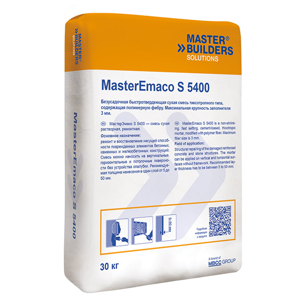 Смесь сухая ремонтная тиксотропная высокопрочная masteremaco s 5400 emaco nanocrete r4 сертификат